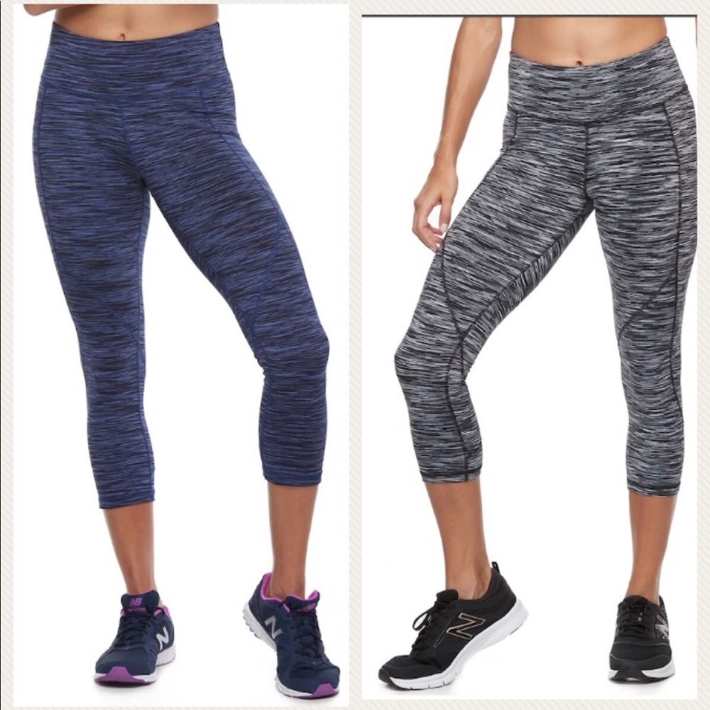 2 pairs of Tech Gear Athletic Crop Leggings